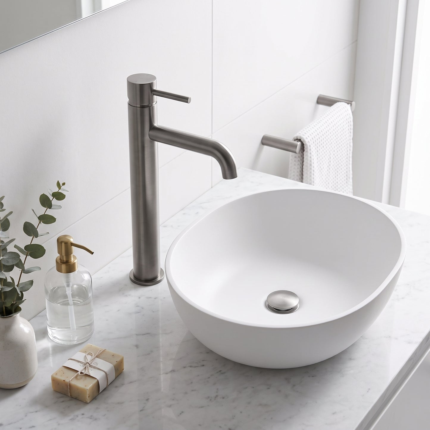 Fairford Element 7 Gunmetal High Rise Basin Mixer