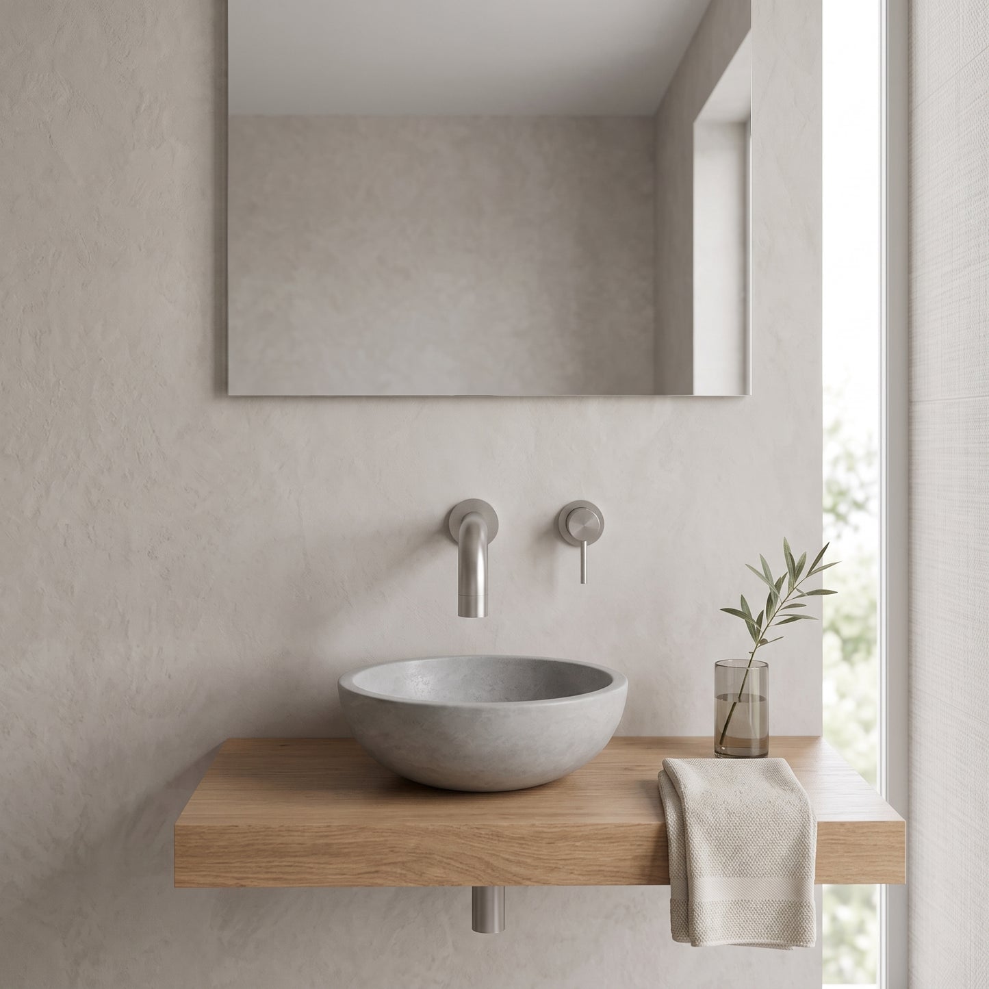 Fairford Element 7 Gunmetal Short Spout for Wall Mounted Basin Mixer