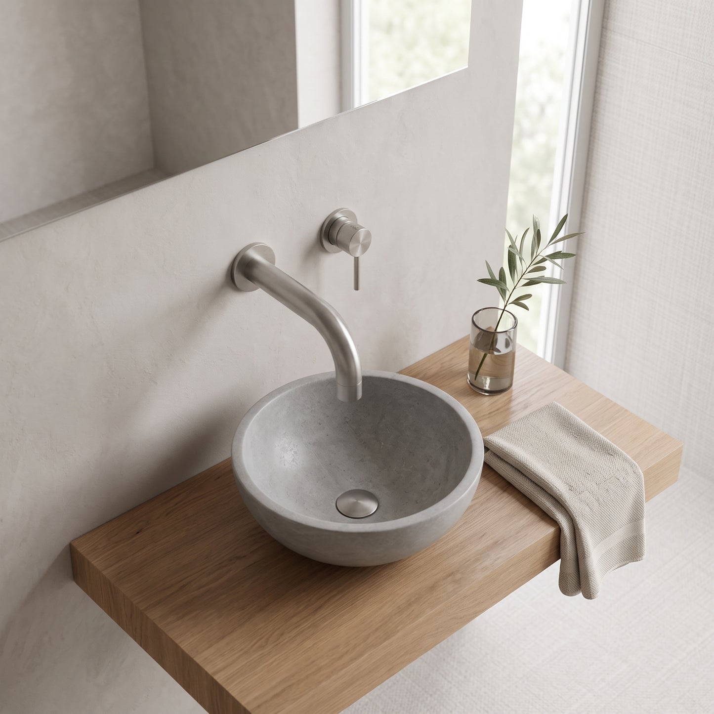 Fairford Element 7 Gunmetal Short Spout for Wall Mounted Basin Mixer