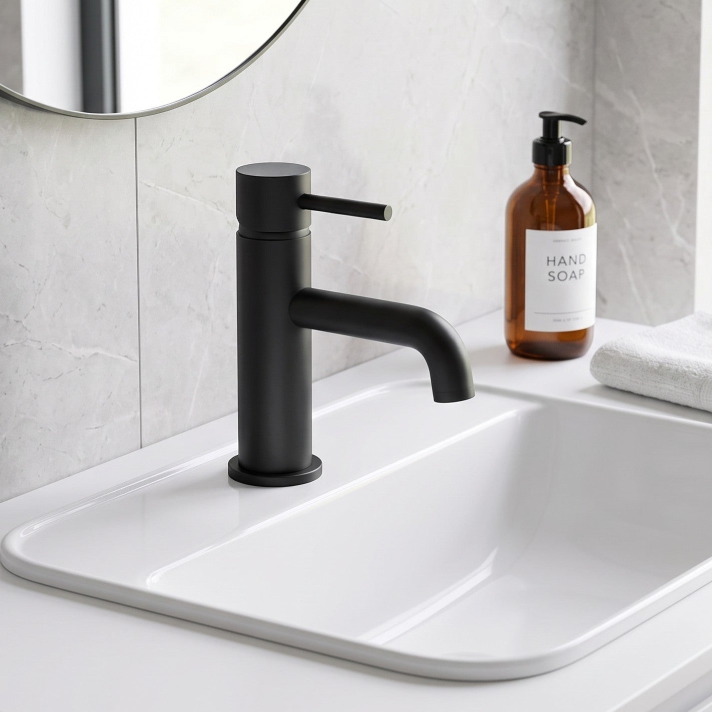 Fairford Element 7 Matt Black Basin Mixer