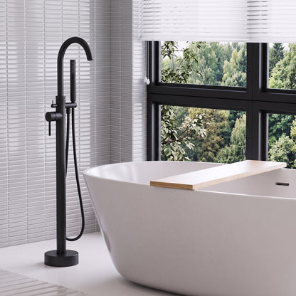 Fairford Element Matt Black Freestanding Bath Shower Mixer