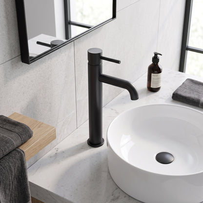 Fairford Element 7 Matt Black High Rise Basin Mixer