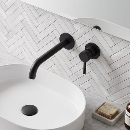 Fairford Element 7 Matt Black Short Spout for Wall Mounted Basin Mixer