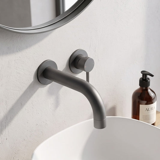 Fairford Element 7 Matt Black Short Spout for Wall Mounted Basin Mixer