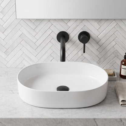 Fairford Element 7 Matt Black Short Spout for Wall Mounted Basin Mixer