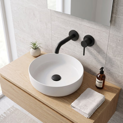 Fairford Element 7 Matt Black Wall Mounted Basin Mixer