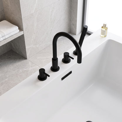 Fairford Element Matt Black 4 Hole Bath Shower Mixer