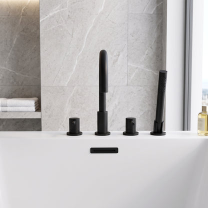 Fairford Element Matt Black 4 Hole Bath Shower Mixer