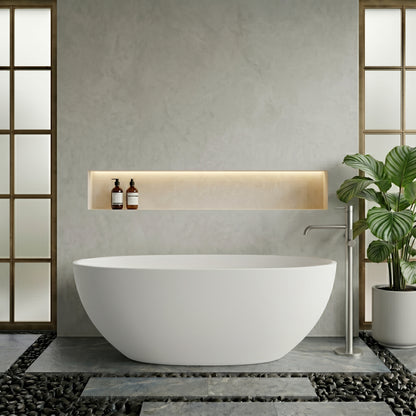 Fairford Esseta 1510 x 760 x 555mm Polished Solid Surface Freestanding Bath