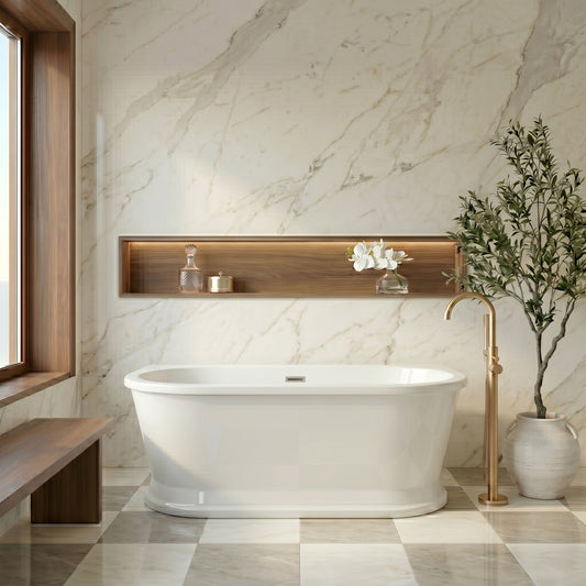 Fairford Farrara Back To Wall 1500 x 740 x 600mm Freestanding Bath