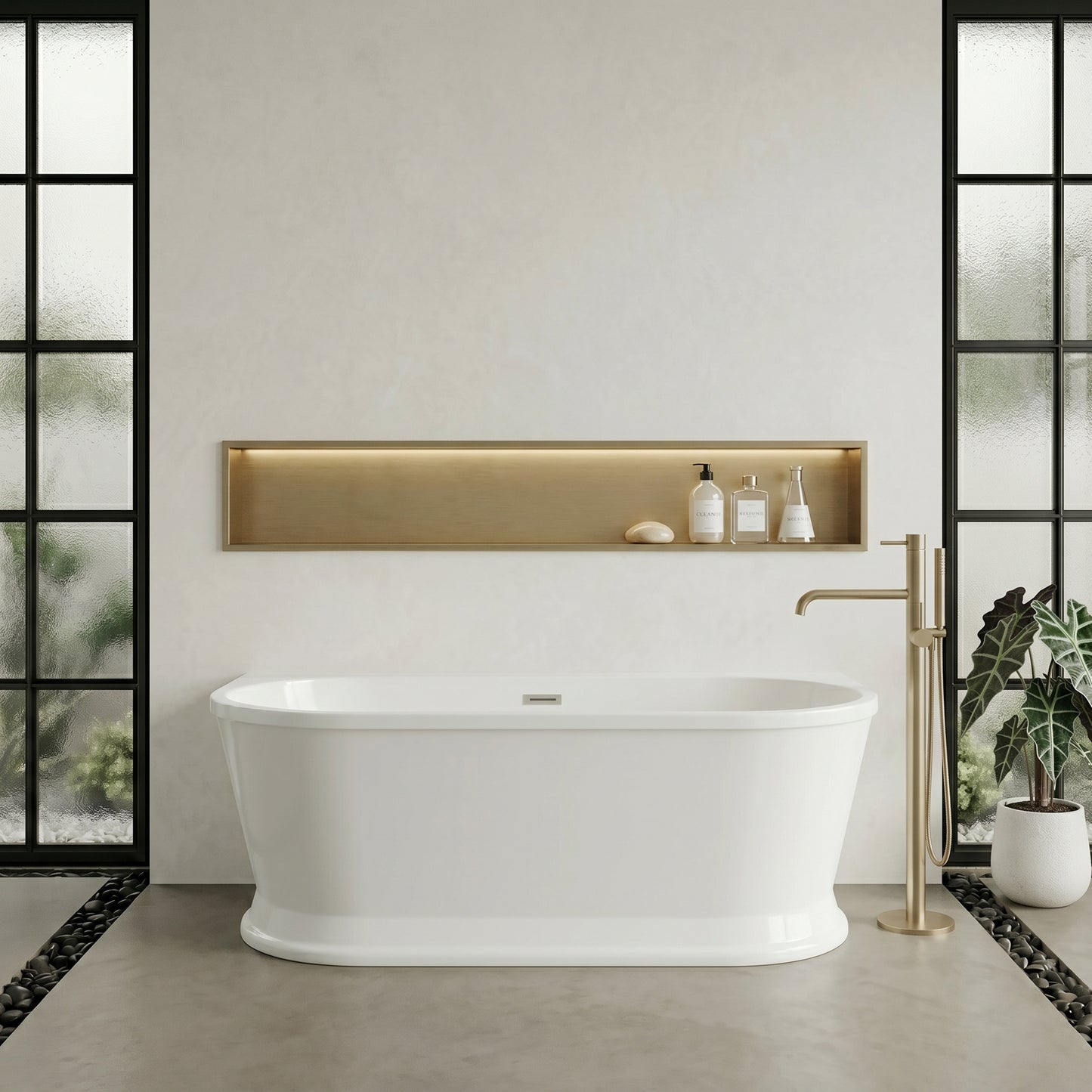 Fairford Farrara Back To Wall 1700 x 780 x 600mm Freestanding Bath