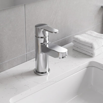 Fairford Fern Basin Mixer with Push Button Waste