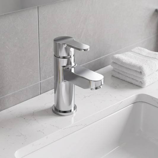 Fairford Fern Basin Mixer with Push Button Waste