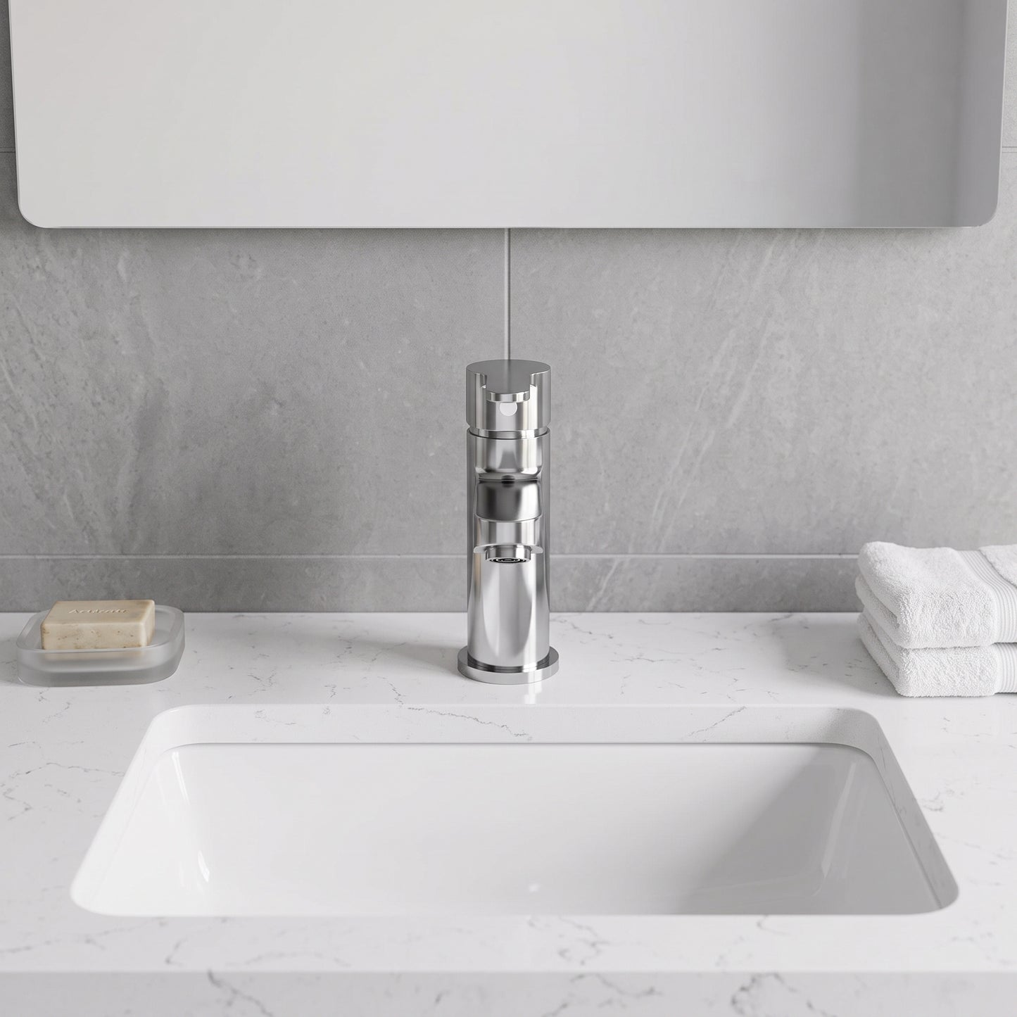 Fairford Fern Basin Mixer with Push Button Waste