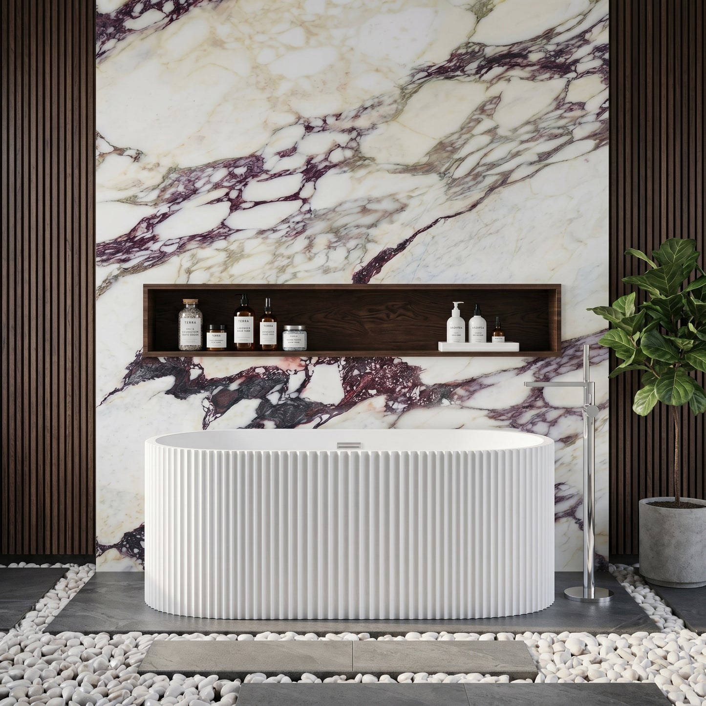 Fairford Fluted 1500 x 740 x 580mm Freestanding Bath