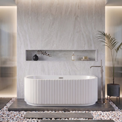 Fairford Fluted Back To Wall 1700 x 780 x 580mm Freestanding Bath