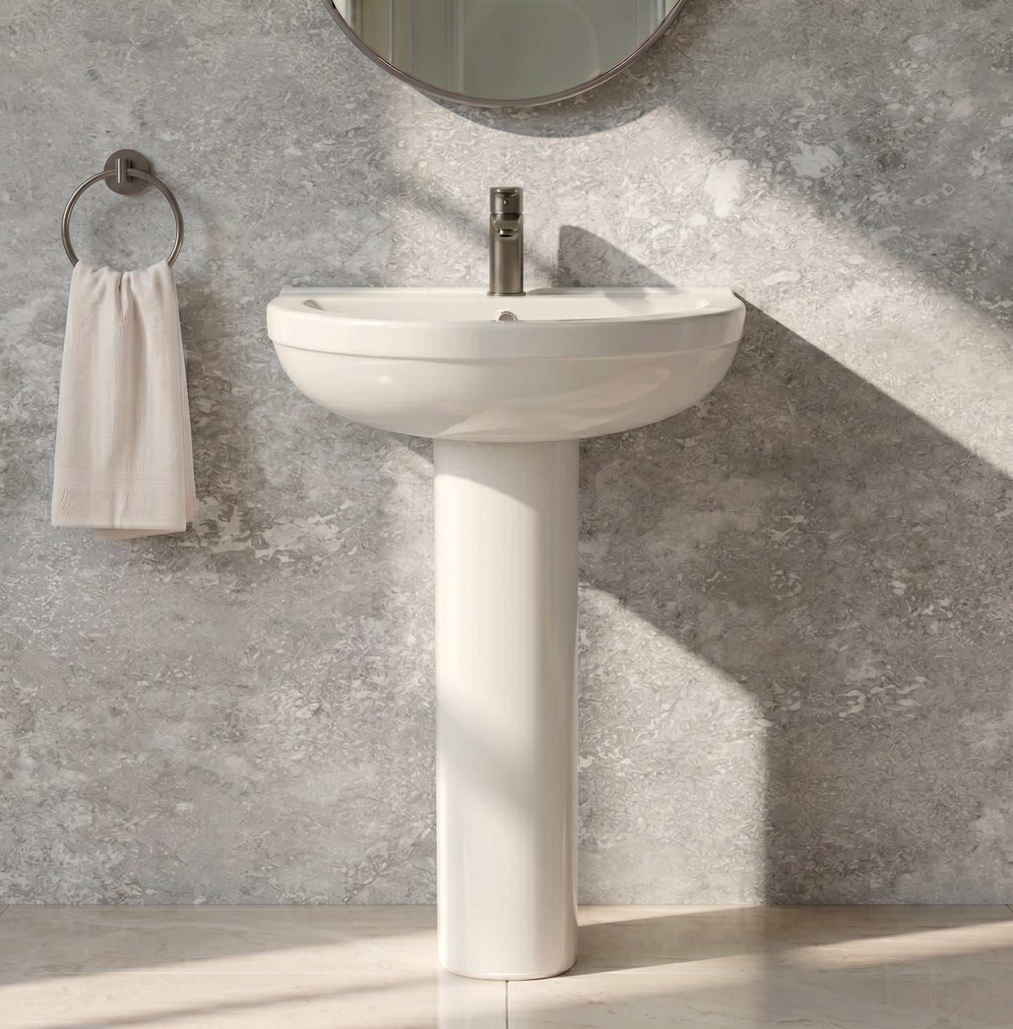 Fairford Gravo 550mm 1TH Basin and Full Pedestal