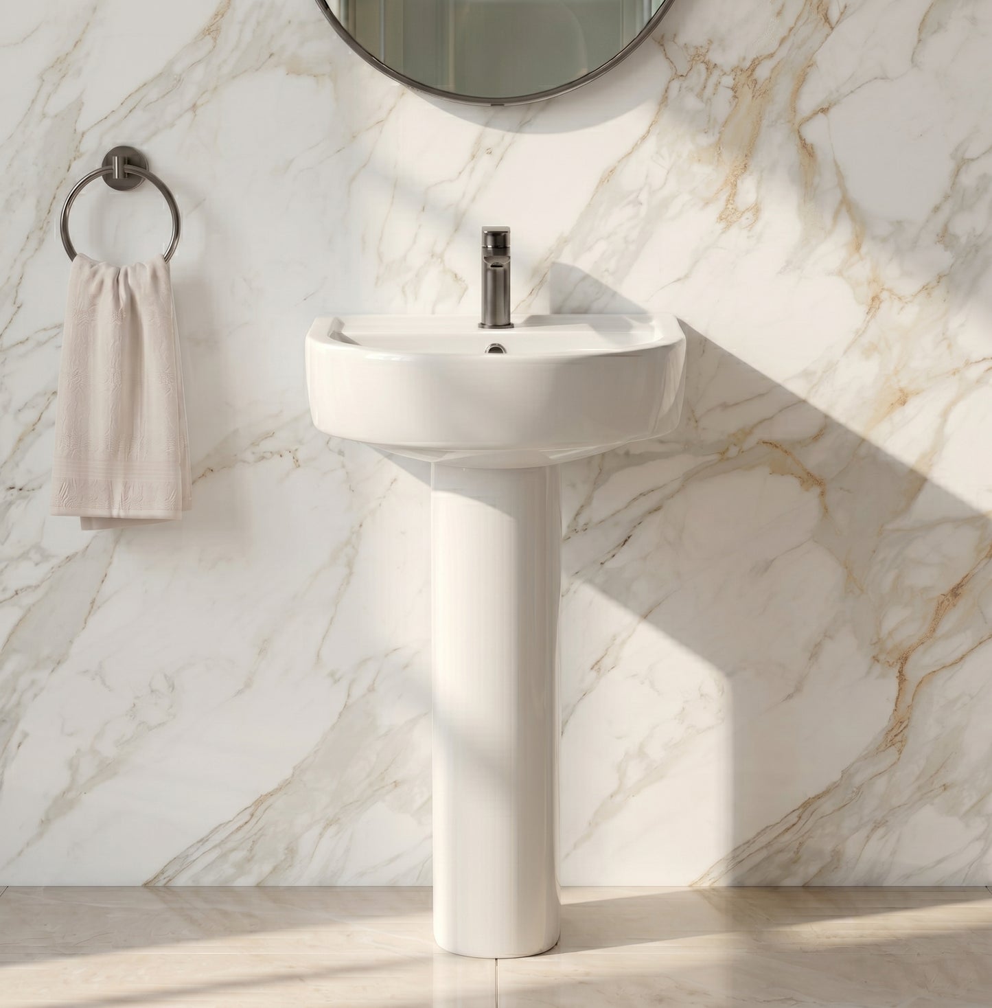 Fairford Handel 420mm 1TH Basin and Full Pedestal