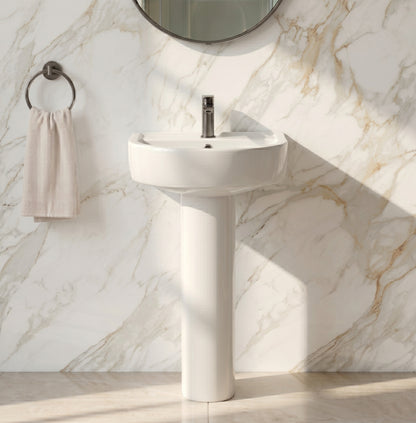 Fairford Handel 420mm 1TH Basin and Full Pedestal