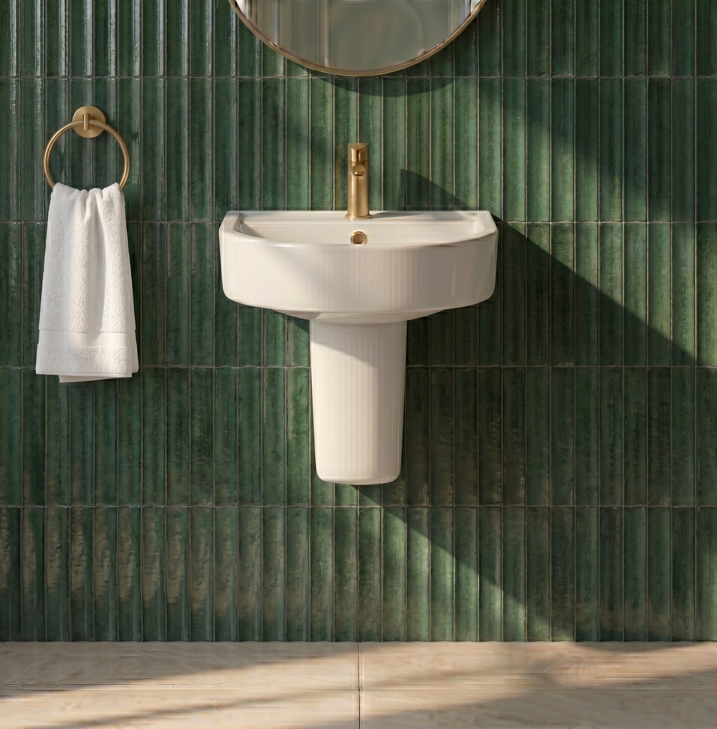 Fairford Handel 420mm 1TH Basin and Semi Pedestal