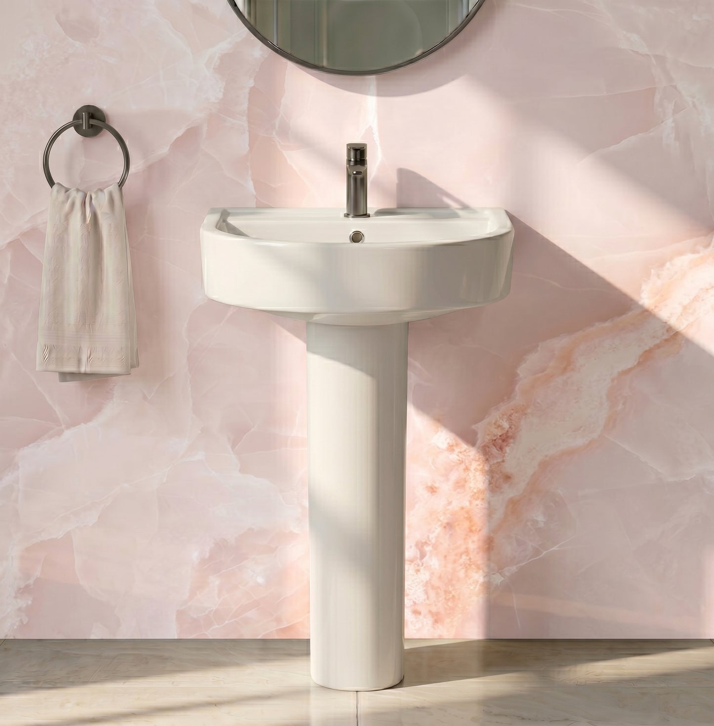 Fairford Handel 520mm 1TH Basin and Full Pedestal