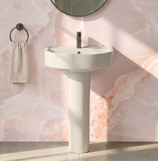 Fairford Handel 520mm 1TH Basin and Full Pedestal