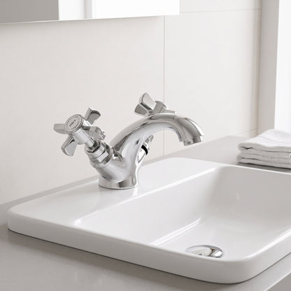 Fairford Harrow Basin Mixer with Push Button Waste