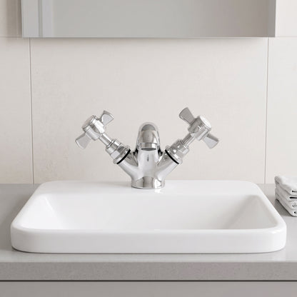 Fairford Harrow Basin Mixer with Push Button Waste