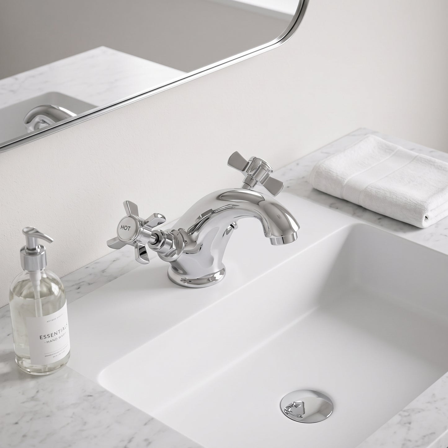 Fairford Henley Basin Mixer with Push Button Waste
