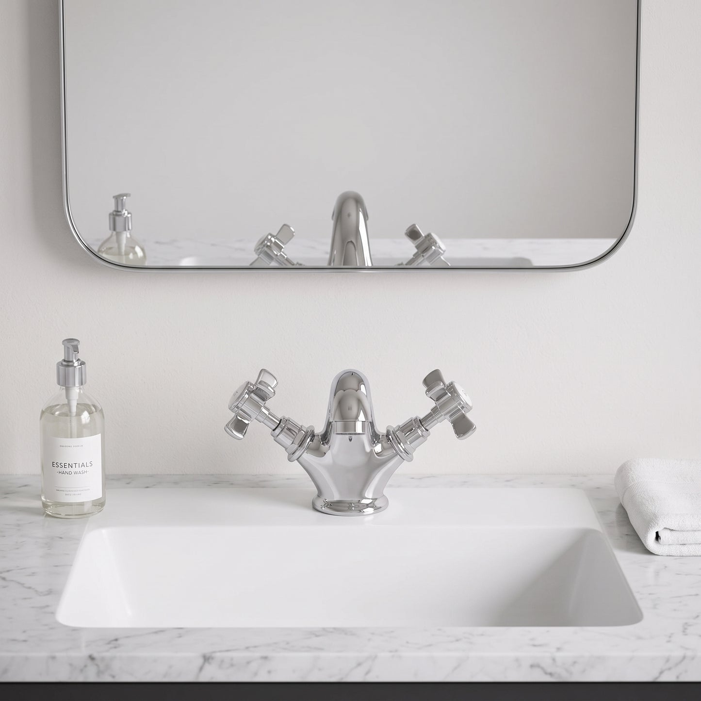 Fairford Henley Basin Mixer with Push Button Waste