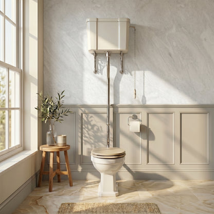 Fairford Hexam High Level Raised Cistern Toilet, no Seat