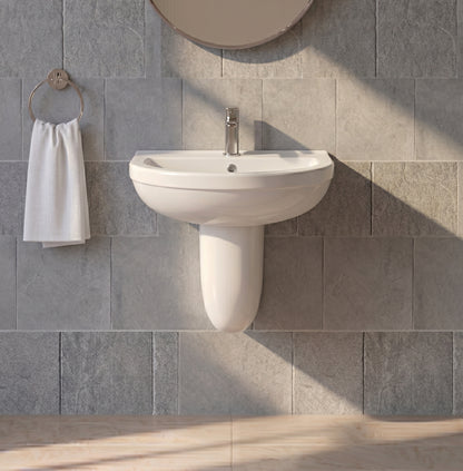 Fairford Hora 550mm 1TH Basin and Semi Pedestal