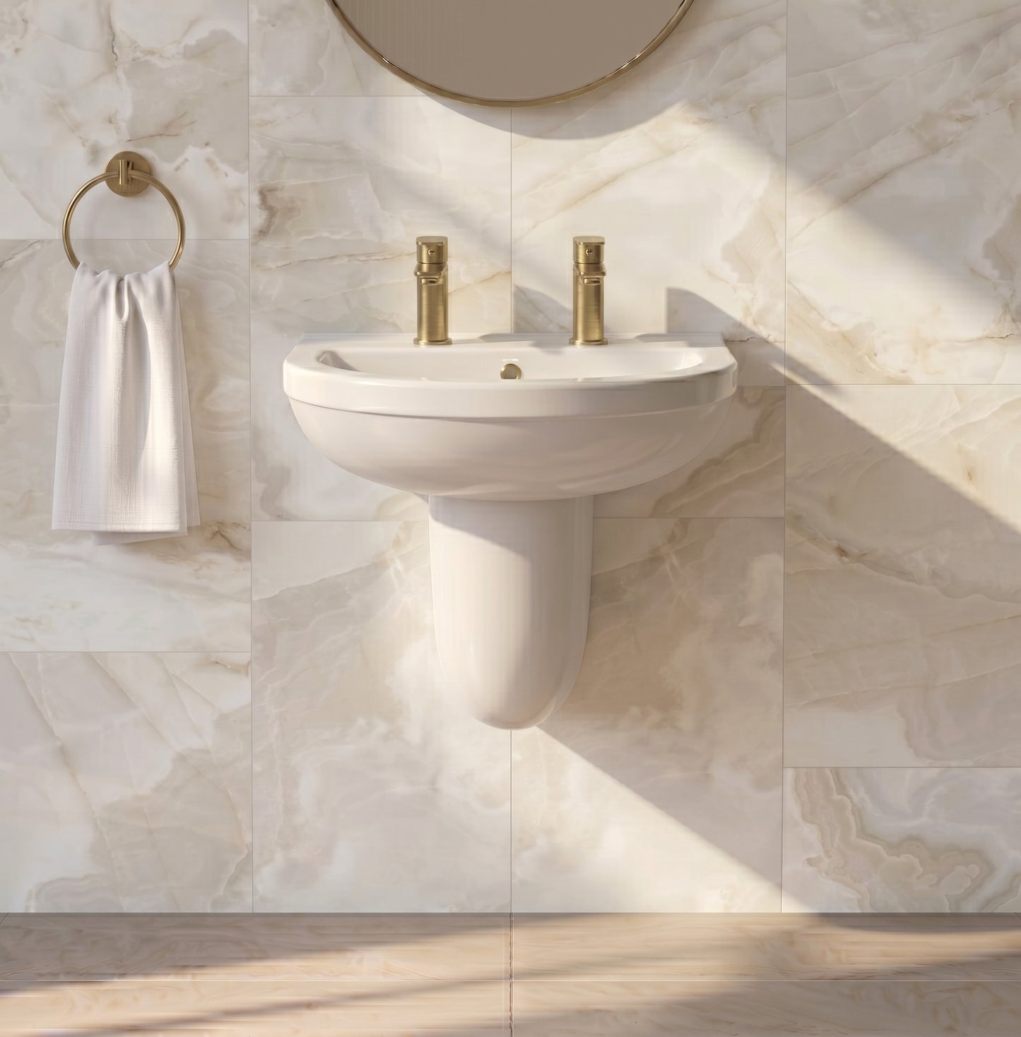 Fairford Hora 550mm 2TH Basin and Semi Pedestal