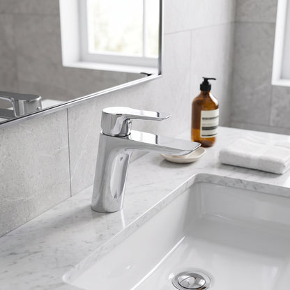 Fairford Icon1 Basin Mixer with Push Button Waste