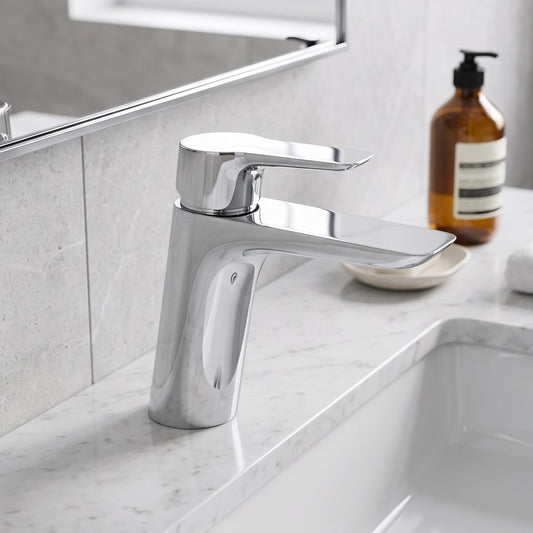 Fairford Icon1 Basin Mixer with Push Button Waste