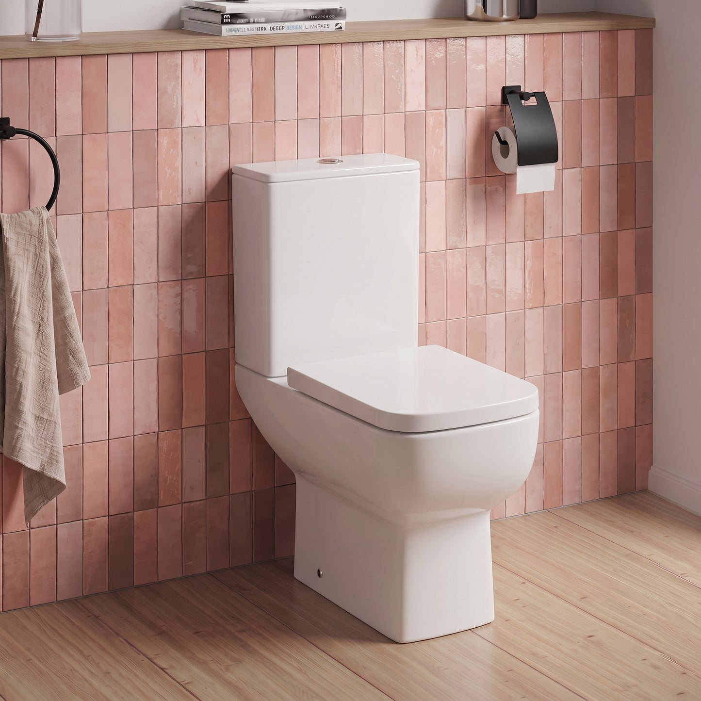 Fairford Kale Open Back Close Coupled Toilet with Soft Close Seat
