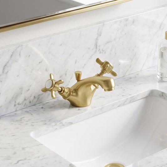 Fairford Kensington Brushed Brass 1 Hole Basin Mixer