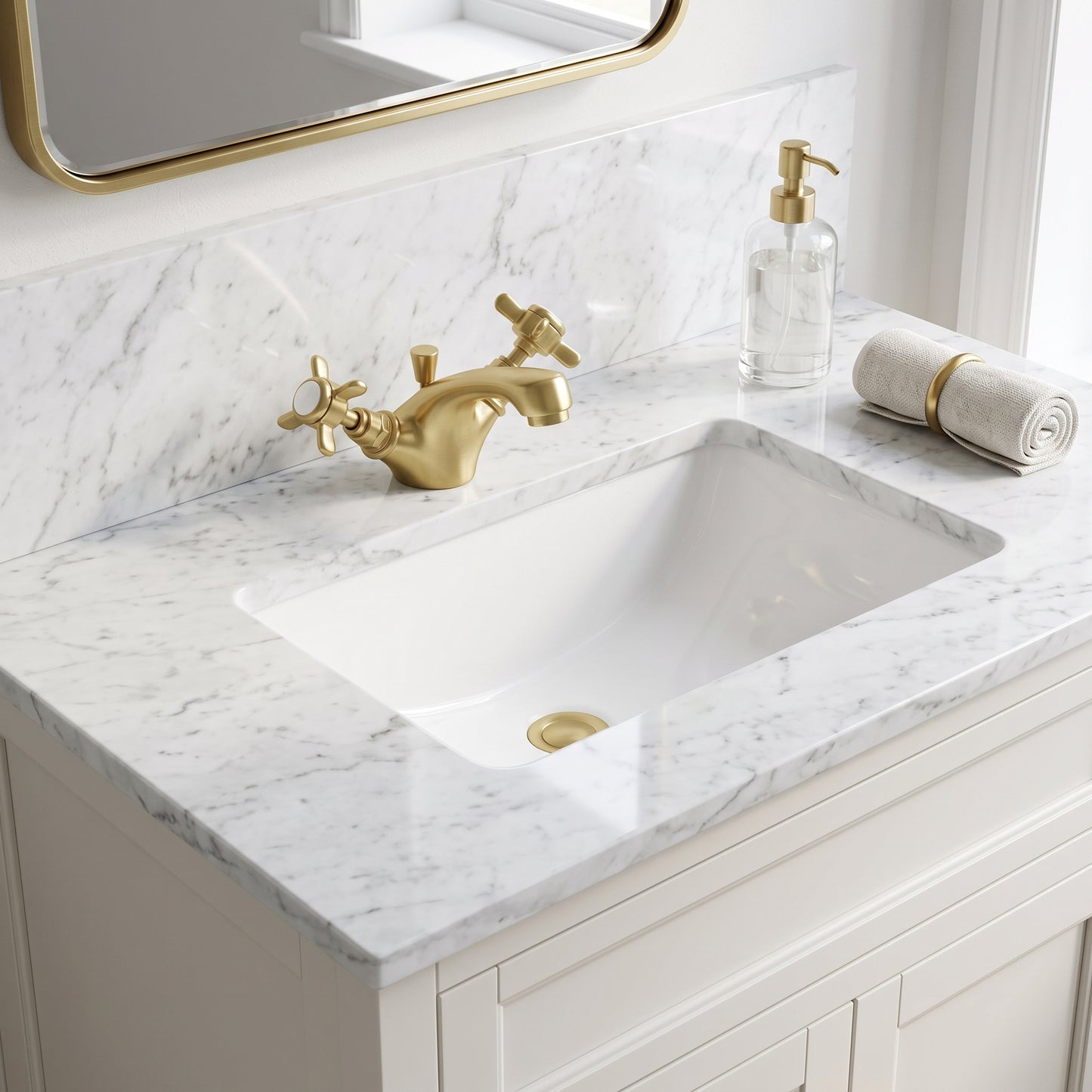 Fairford Kensington Brushed Brass 1 Hole Basin Mixer