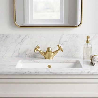 Fairford Kensington Brushed Brass 1 Hole Basin Mixer