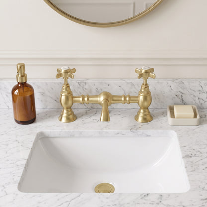 Fairford Kensington Brushed Brass 2 Hole Basin Mixer