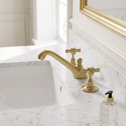 Fairford Kensington Brushed Brass 3 Hole Basin Mixer