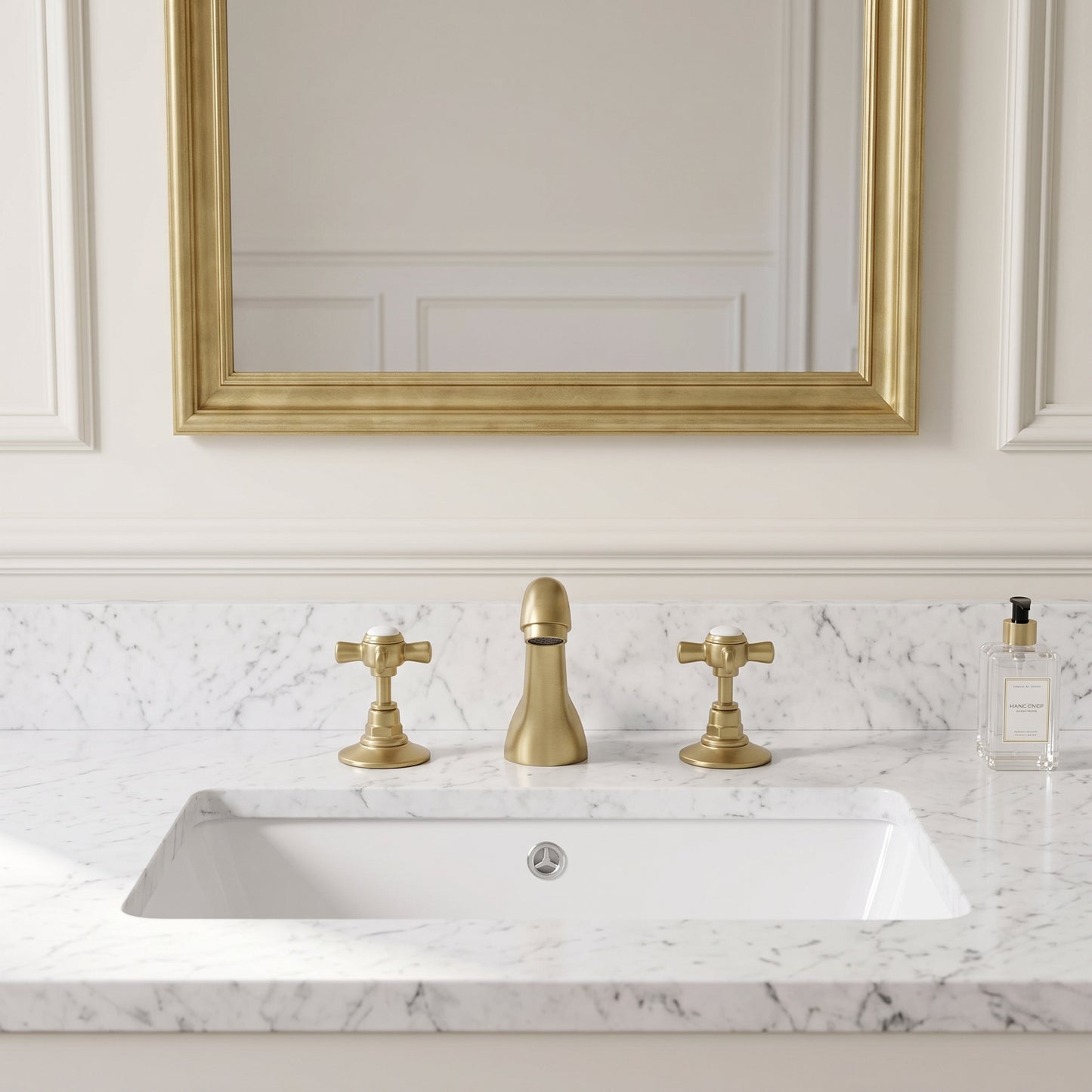 Fairford Kensington Brushed Brass 3 Hole Basin Mixer