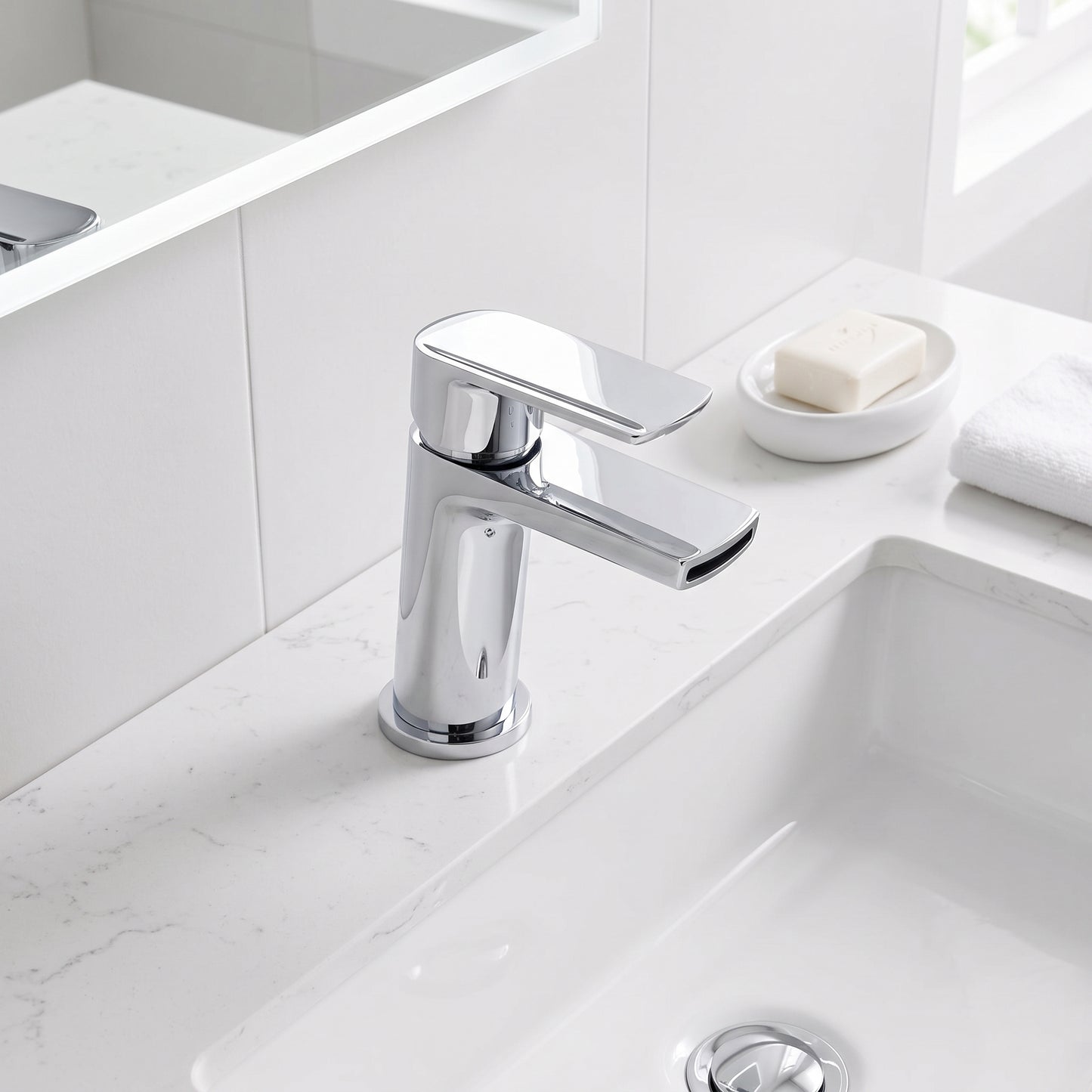 Fairford Knighton Basin Mixer with Push Button Waste