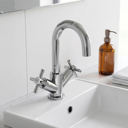 Fairford Lineka Basin Mixer with Push Button Waste