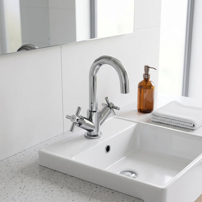 Fairford Lineka Basin Mixer with Push Button Waste