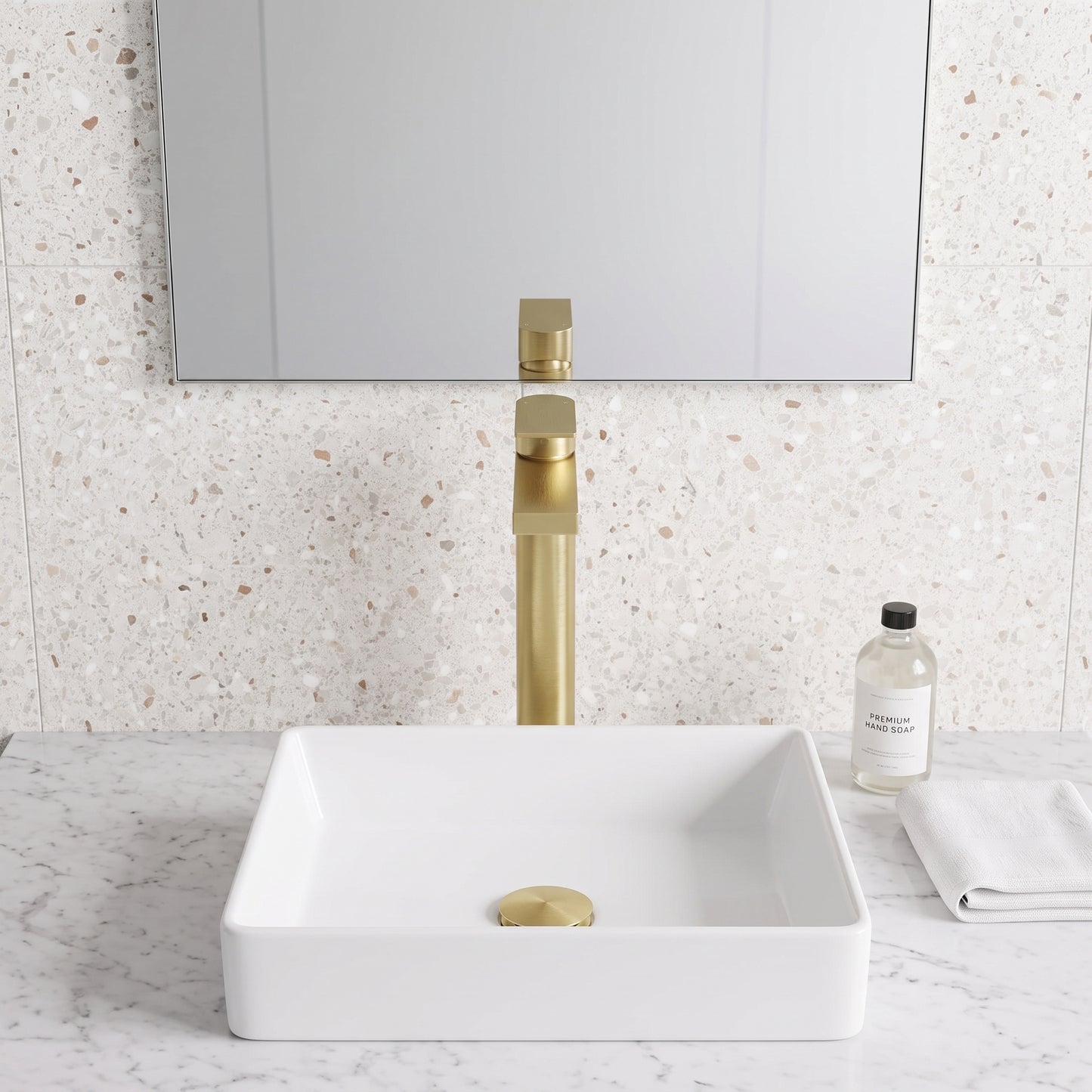 Fairford Loft Brushed Brass High Rise Basin Mixer