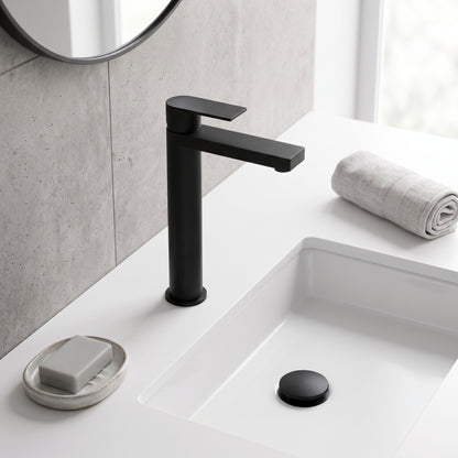 Fairford Loft Matt Black High Rise Basin Mixer