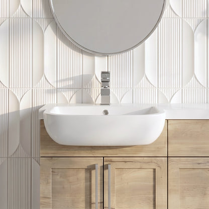 Fairford Luna 520mm 1TH Semi Recessed Basin