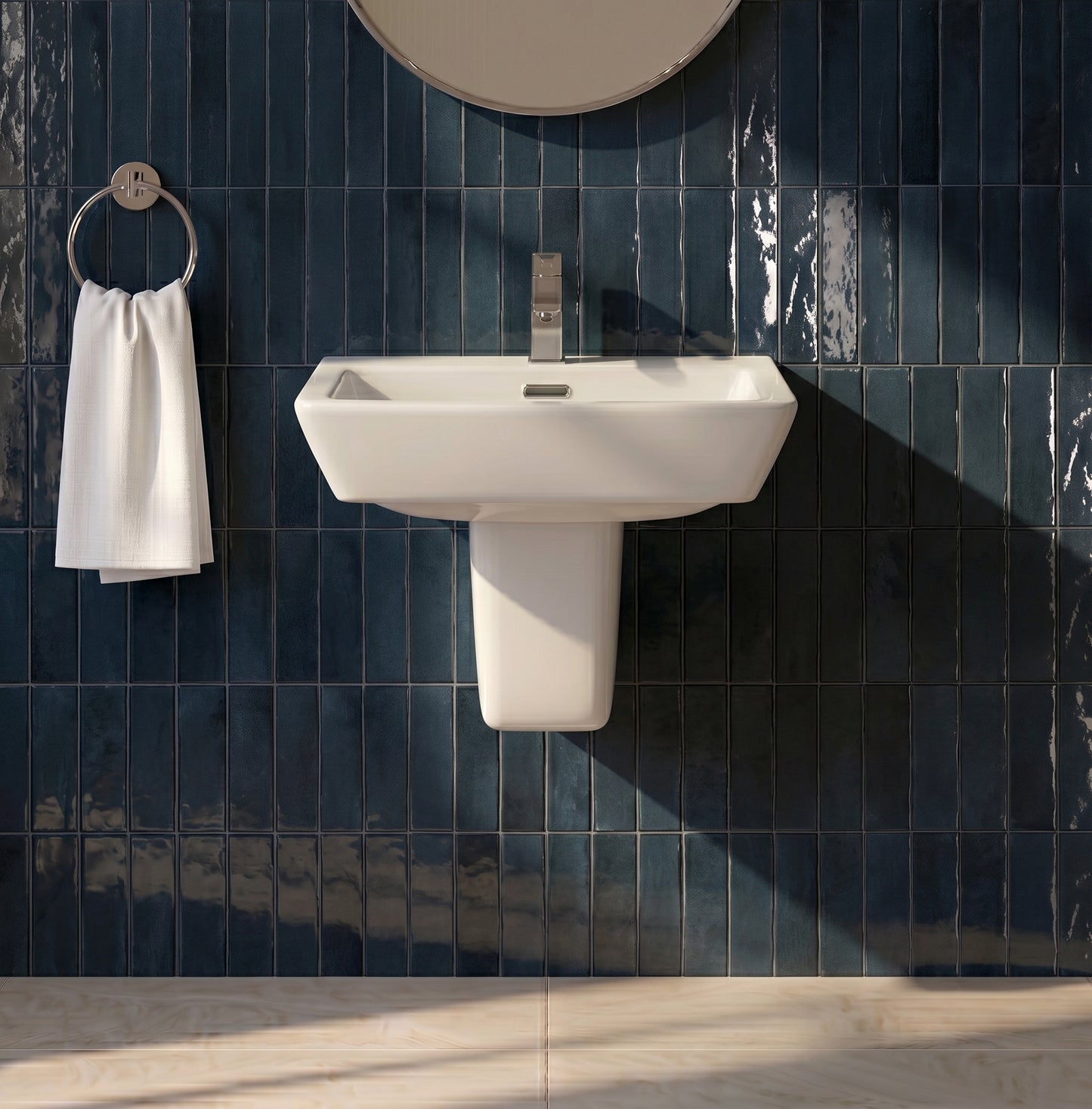 Fairford Mellow 520mm 1TH Basin With Semi-Pedestal