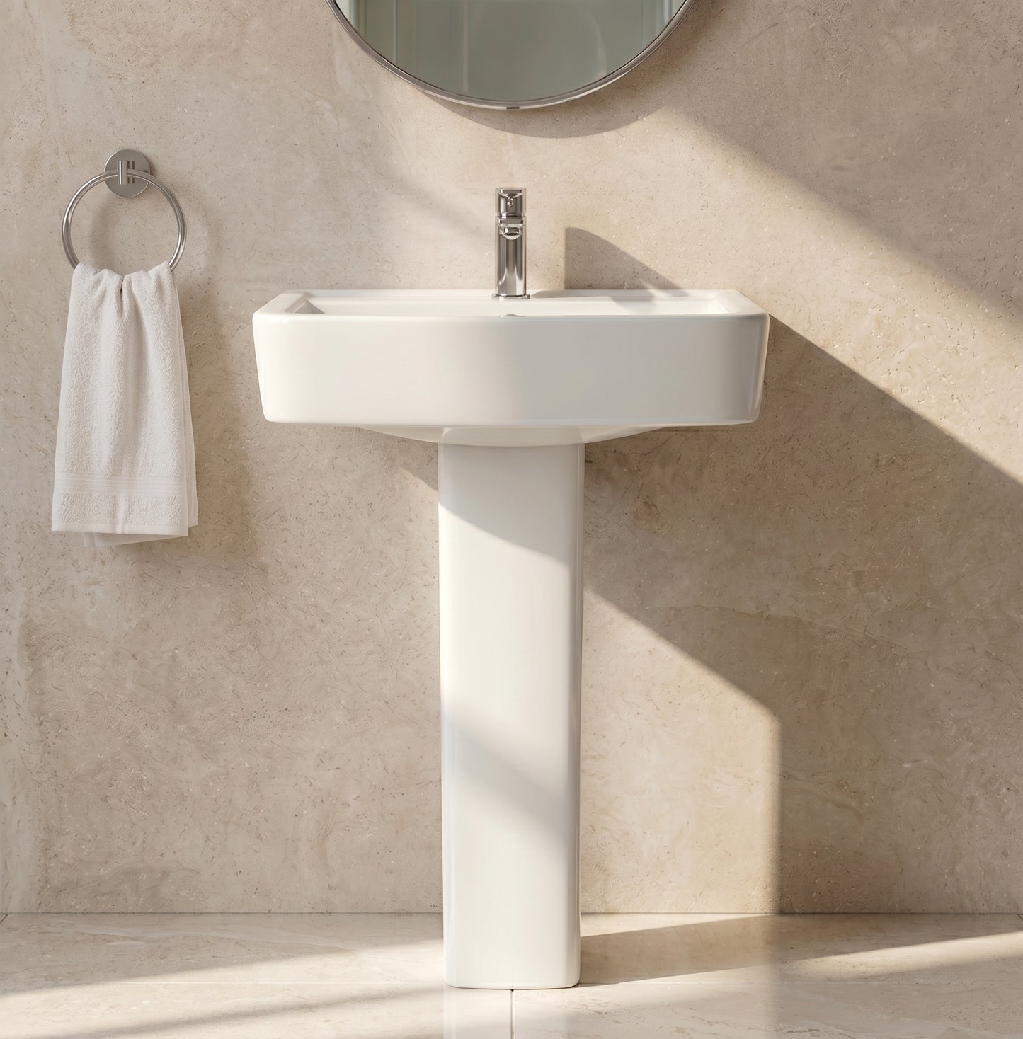 Fairford Mellow 520mm 1TH Basin and Full Pedestal